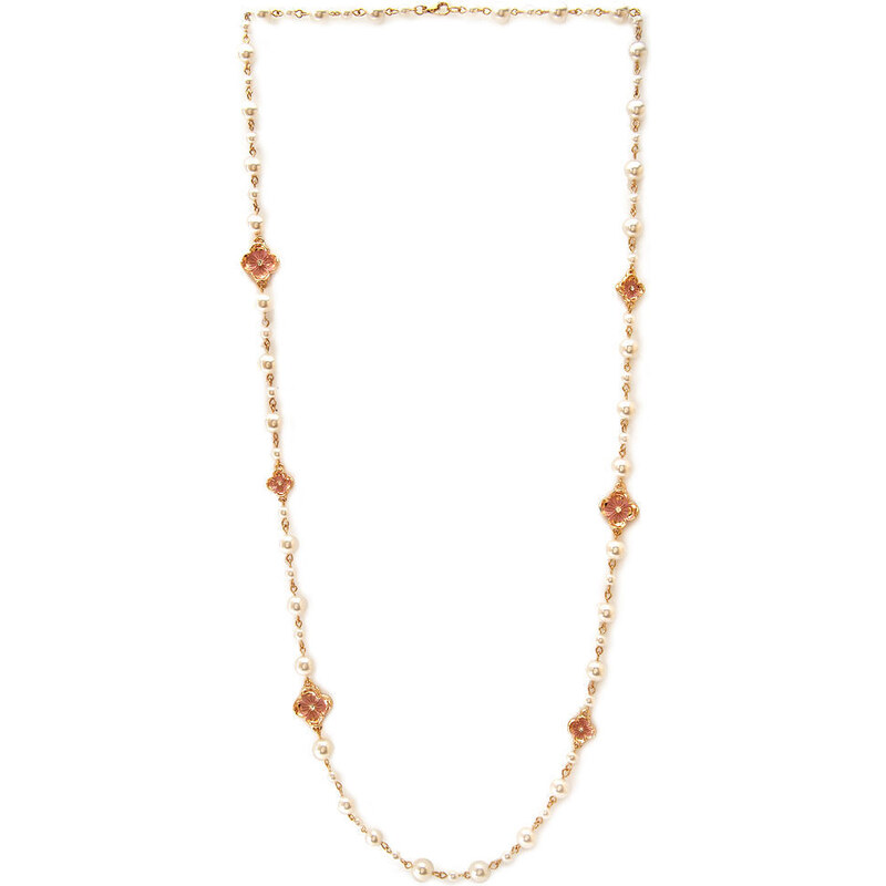 FOREVER21 Faux Pearl Charm Necklace
