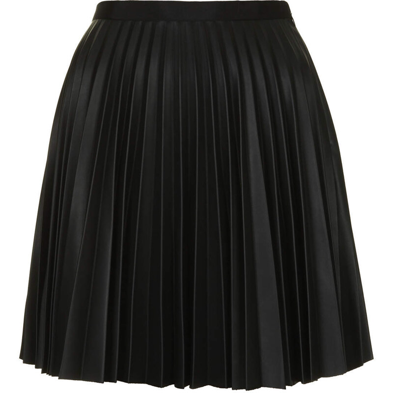 Topshop PU Pleated Mini Skirt