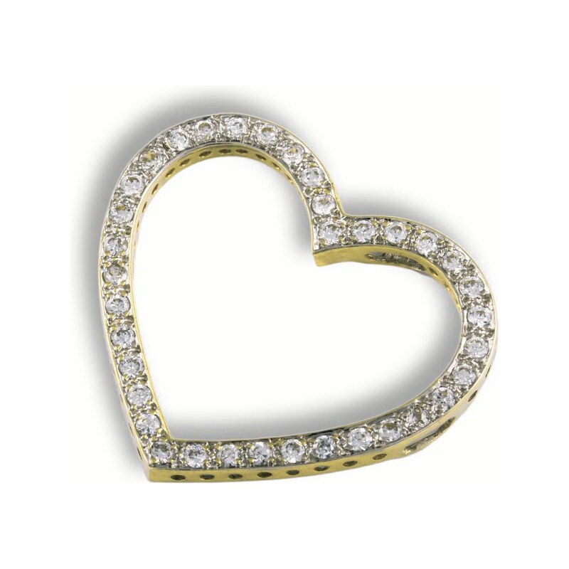 GEMMAX Jewelry Provlékací zlaté Srdíčko se zirkony GLPCB-86851