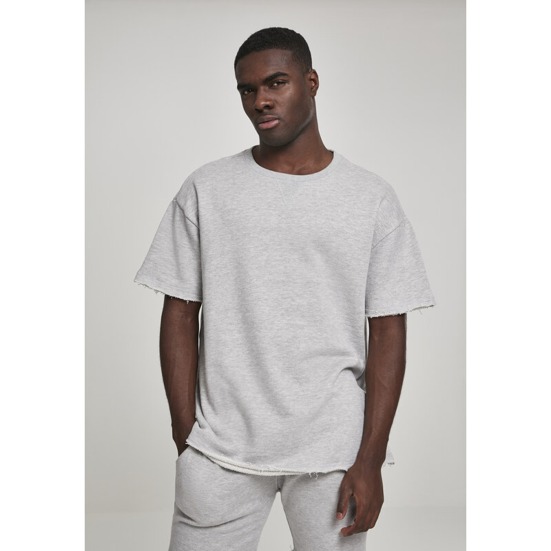 Urban Classics Terry tričko s rybí kostí světle šedé