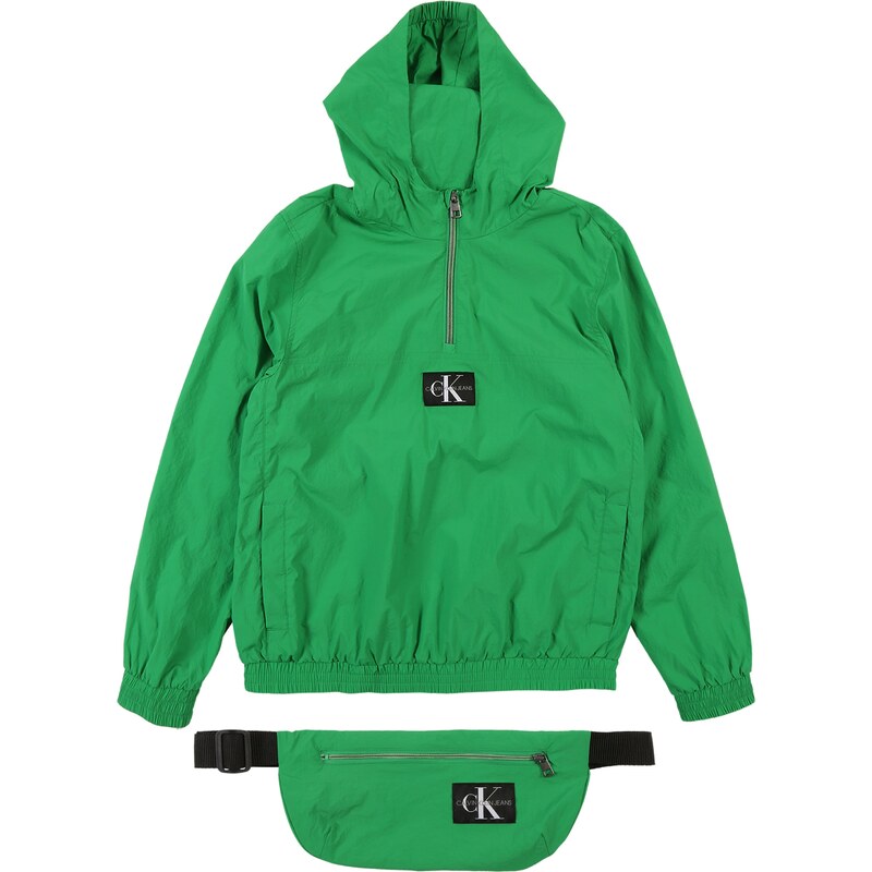 Calvin Klein Jeans P echodna bunda CK PACKABLE ANORAK WITH BUMBAG zelena