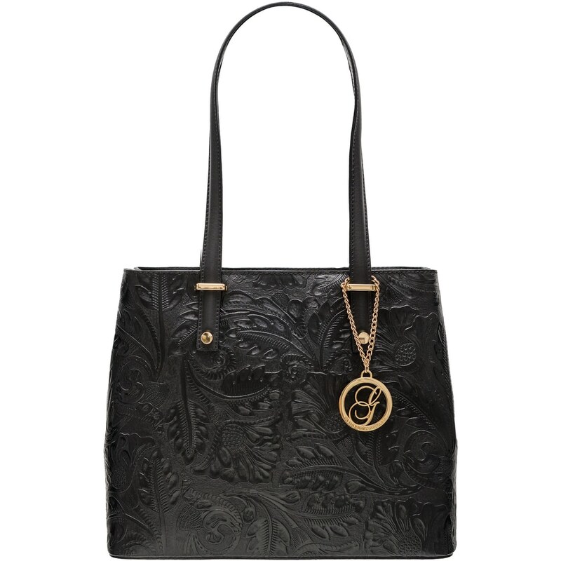 Glamorous by GLAM Kožená kabelka s květy přes rameno - černá 24876046