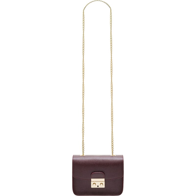 Glamorous by GLAM Dámská kožená crossbody kabelka ražená - vínová 25465790