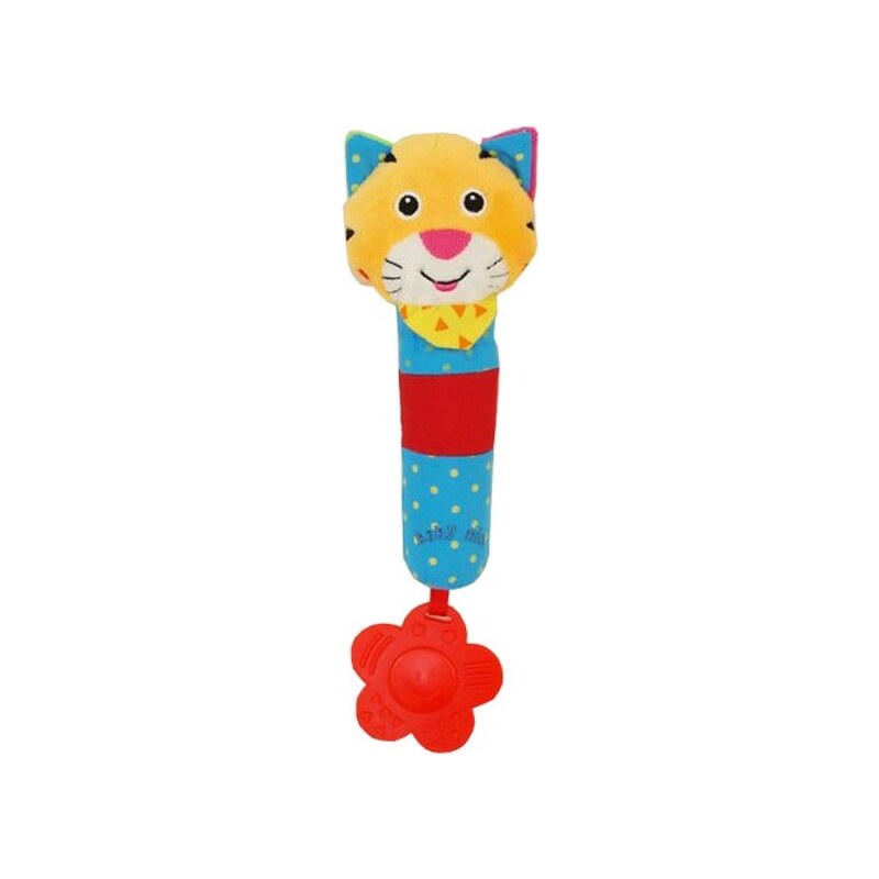 Dětská pískací plyšová hračka s chrastítkem Baby Mix tygřík
