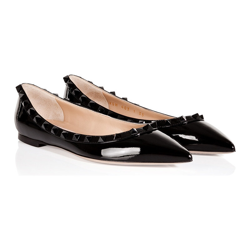 Valentino Patent Leather Rockstud Flats