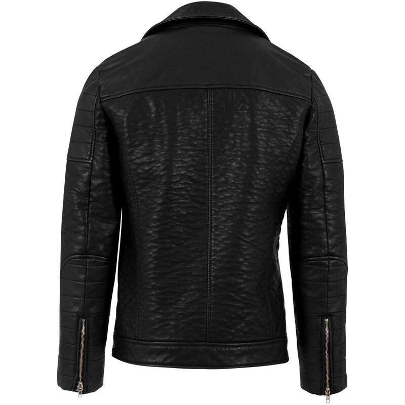 Bunda jarně/podzimní - Leather lmitation Biker - URBAN CLASSICS - TB1440-black