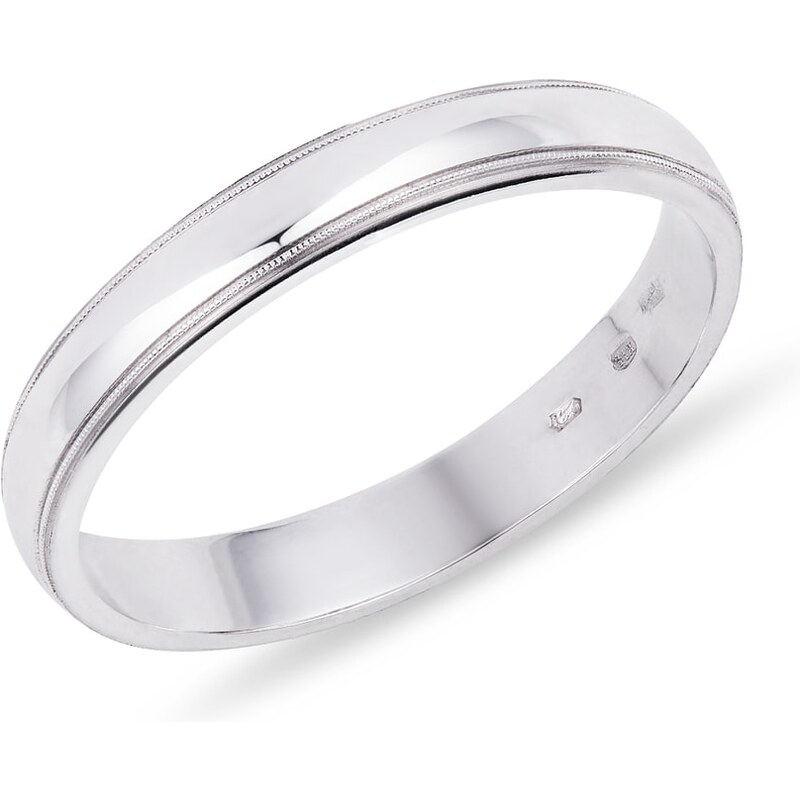 Snubní prsten v bílém zlatě KLENOTA wed065
