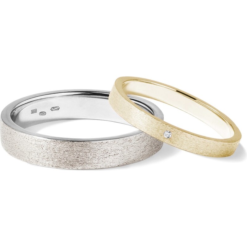 Snubní prsteny ze žlutého a bílého zlata KLENOTA wk02032