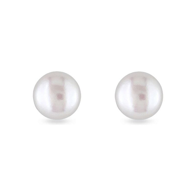 Náušnice perlové pecky z bílého zlata KLENOTA K0012042