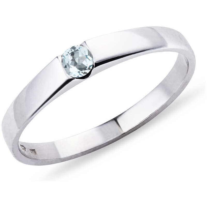 Zlatý prsten s akvamarínem KLENOTA k0545022