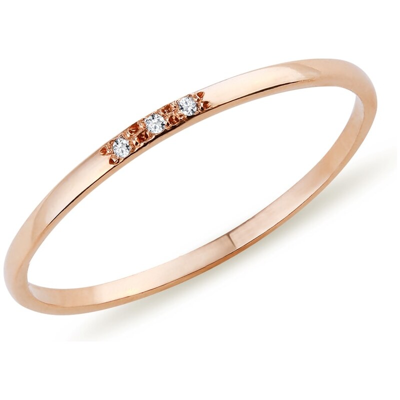 Prsten z růžového zlata s diamanty KLENOTA k0099024