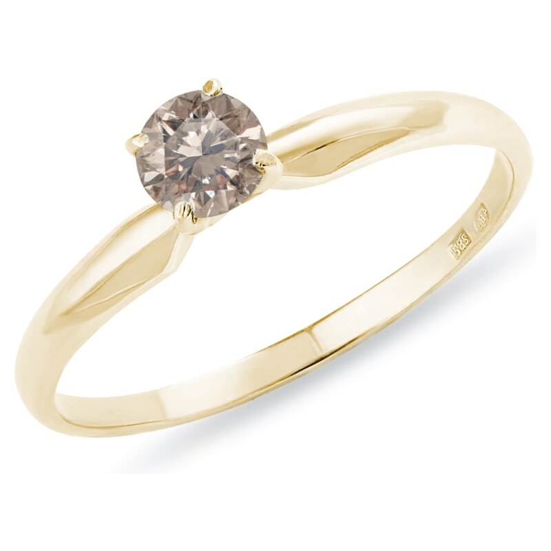 Zásnubní zlatý prsten s diamantem KLENOTA k0033033