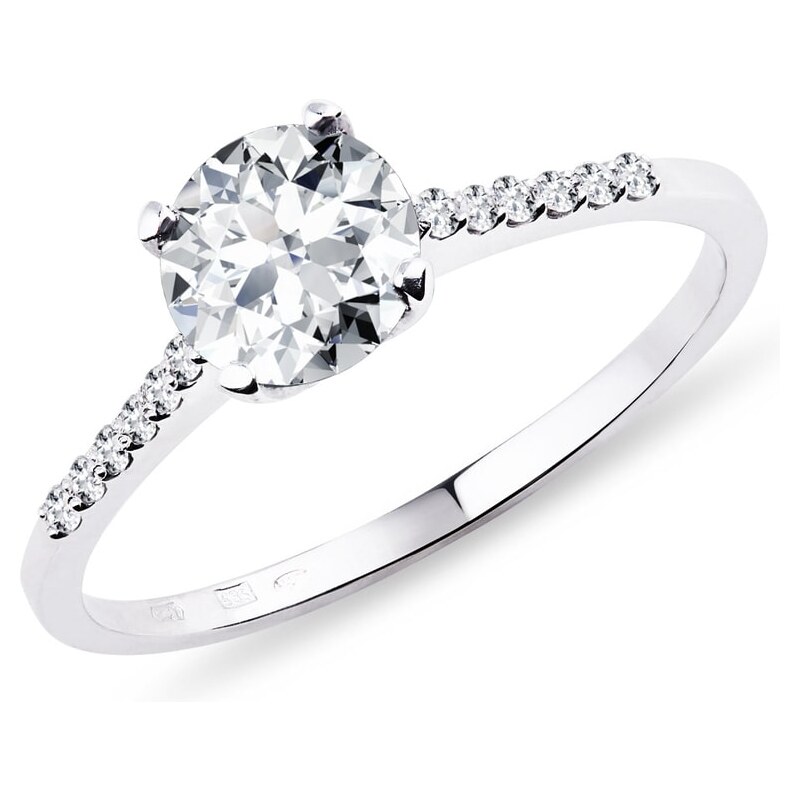 Diamantový prsten z bílého zlata KLENOTA k0298022