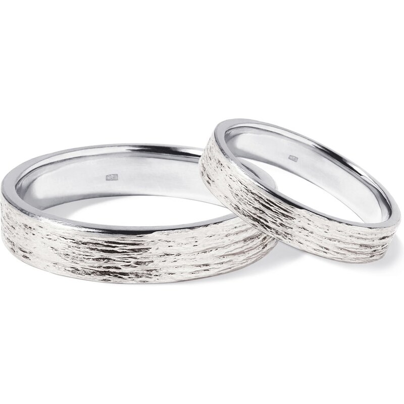 Originální snubní prsteny z bílého zlata KLENOTA S0899002
