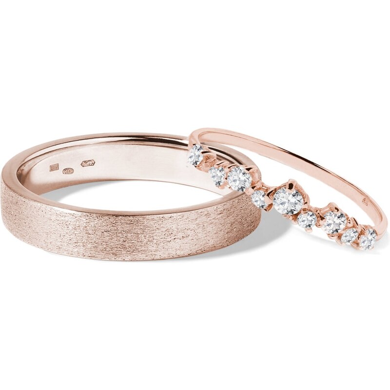 Snubní prsteny z růžového zlata KLENOTA wk02544