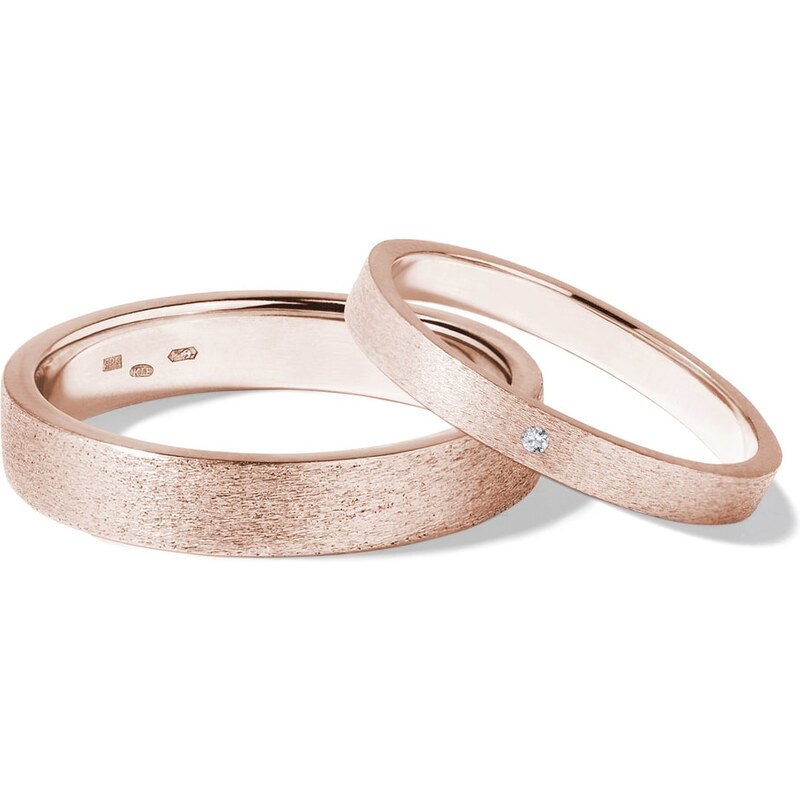 Zlaté snubní prsteny v růžovém zlatě KLENOTA s0434044