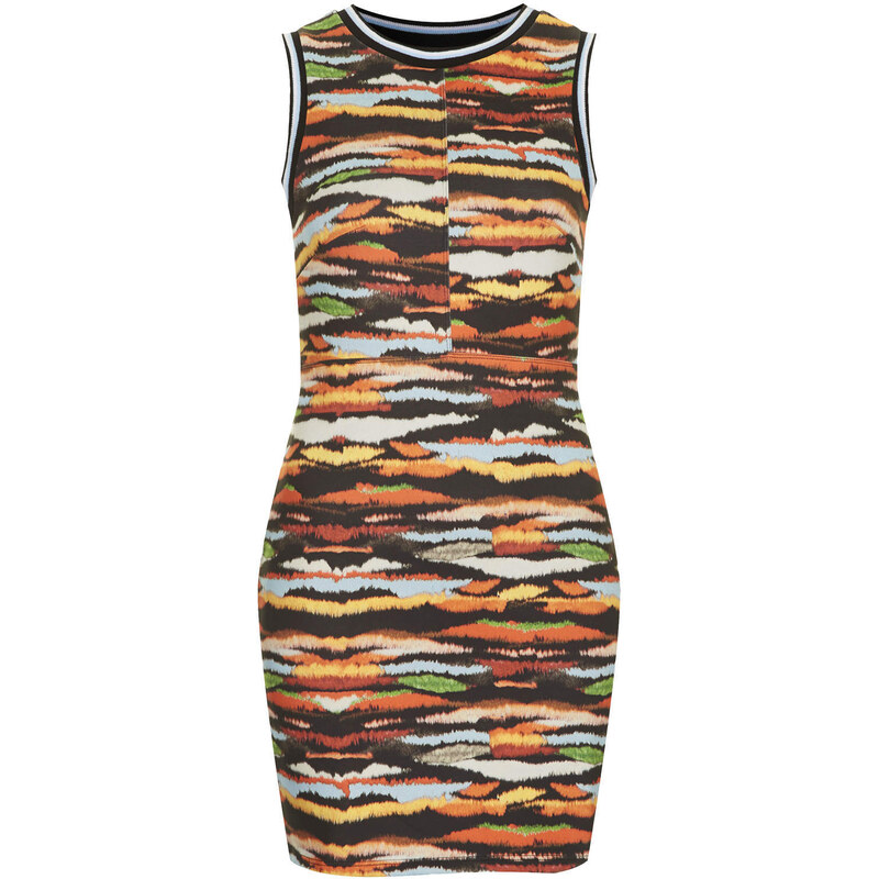 Topshop Fluffy Stripe Bodycon