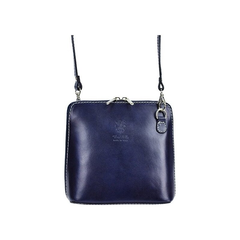 Vera Pelle Kožená malá dámská crossbody kabelka tmavá modrá 35970650