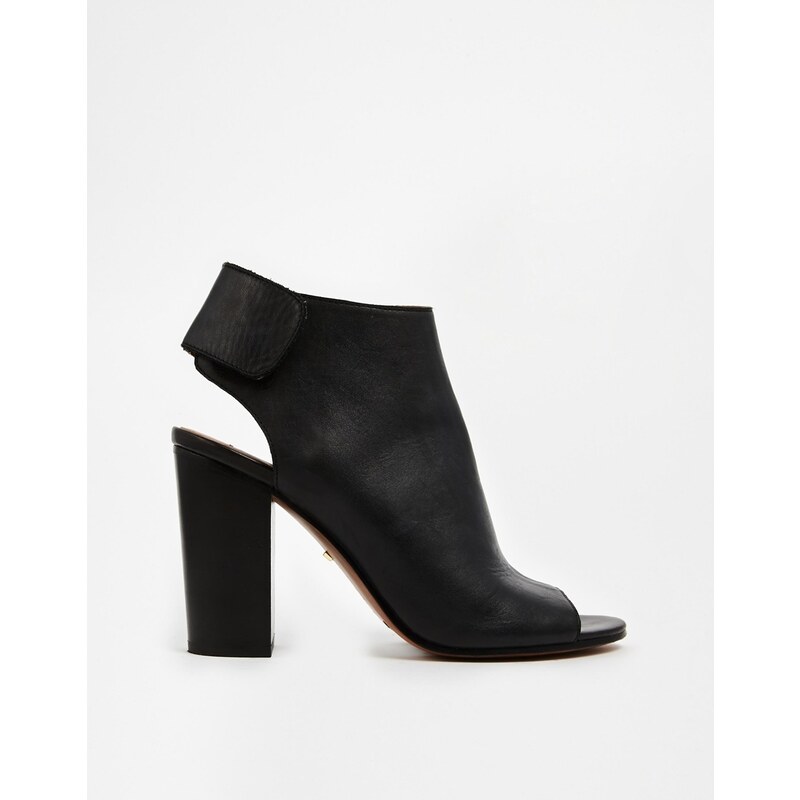 Whistles Ania Black Open Toe Heeled Ankle Boots - Black