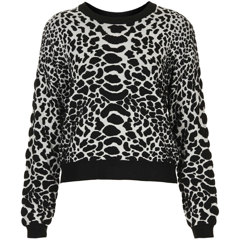Topshop Knitted Animal Quilted Jumper