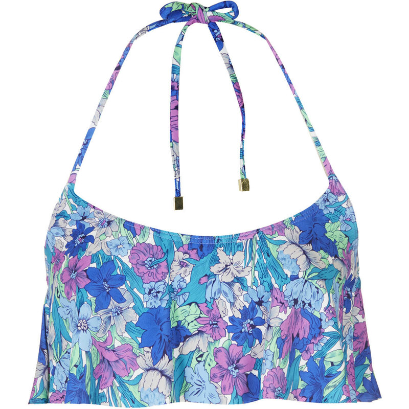 Topshop Floral Shelf Bikini Top