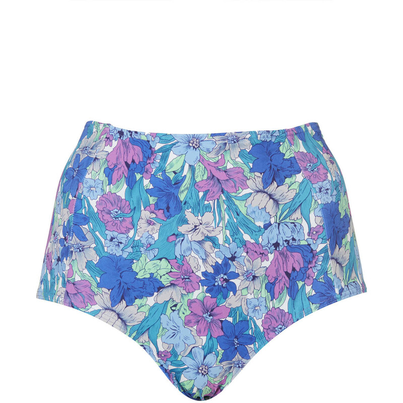 Topshop Floral High Waist Bikini Pant