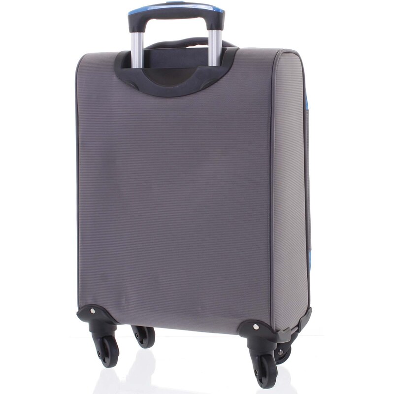 Kvalitní elegantní látkový šedý cestovní kufr - Ormi Mada S šedá