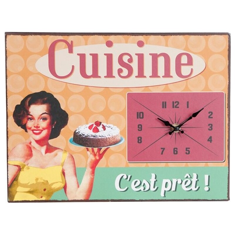 Antic Line Nástěnné hodiny Vintage Cuisine, 32x24 cm