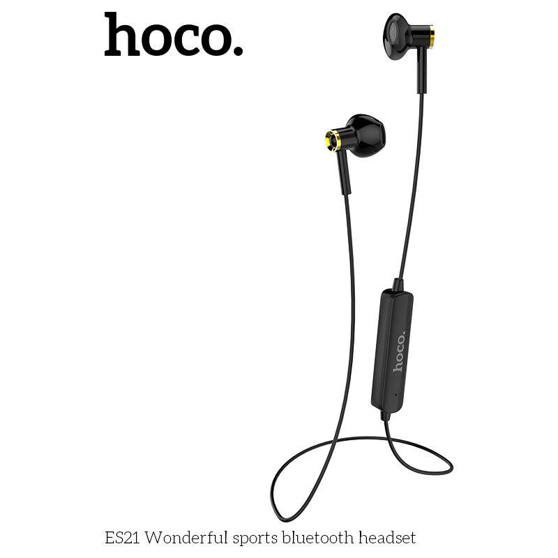 Sportovní bezdrátová sluchátka pro iPhone a iPad - Hoco, ES21  WonderfulSports Black - GLAMI.cz