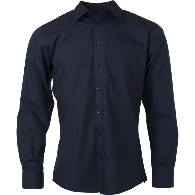 James & Nicholson Pánská popelínová košile s dlouhým rukávem James & Nicholson (JN678) Námořnická modrá S