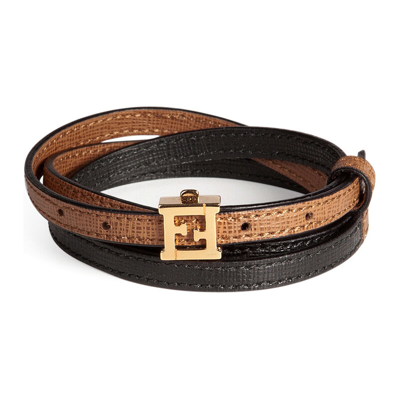 Fendi Leather Wrap-Around Bracelet