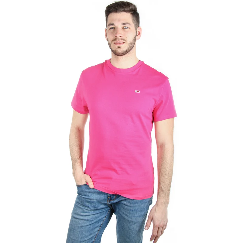 Tommy Hilfiger pánské růžové tričko Tommy - GLAMI.cz