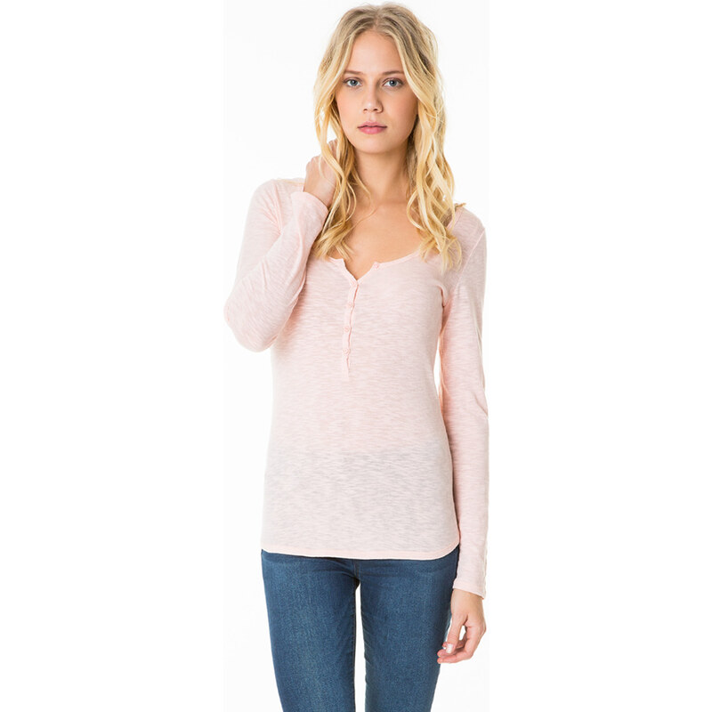 Tally Weijl Pink Lace Back Long Sleeve Top