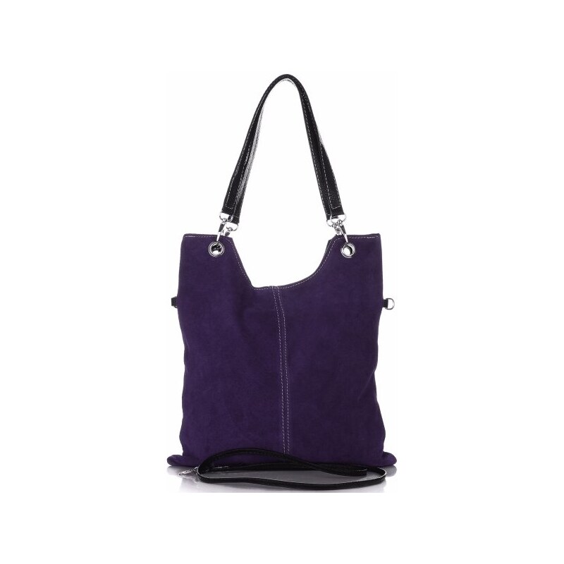 Kožené kabelka listonoška Genuine Leather fialová 517 22004713