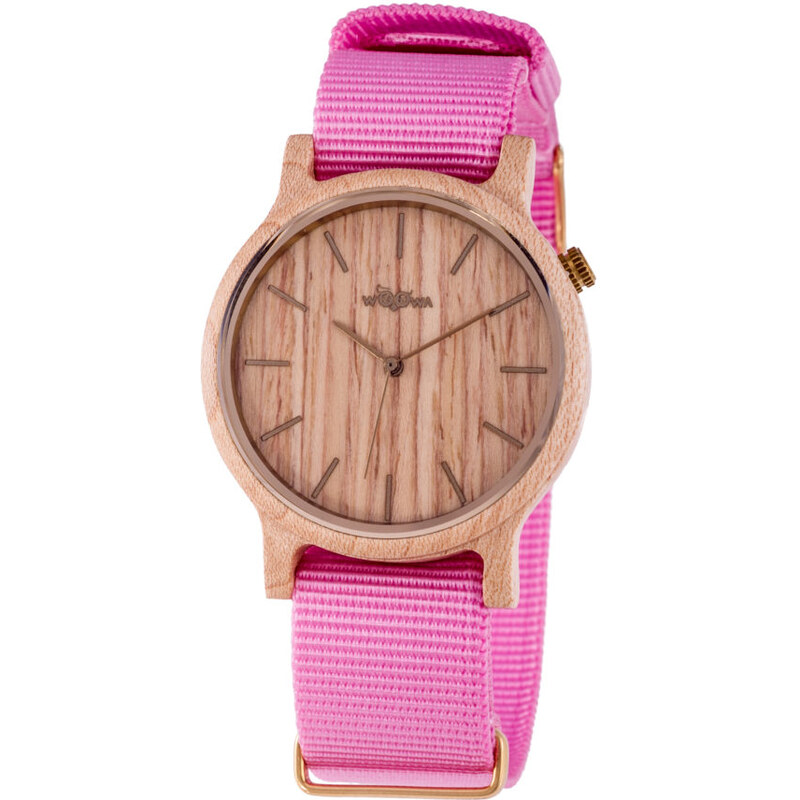 WOOWA Dřevěné hodinky Colourz Maple Pink - GLAMI.cz