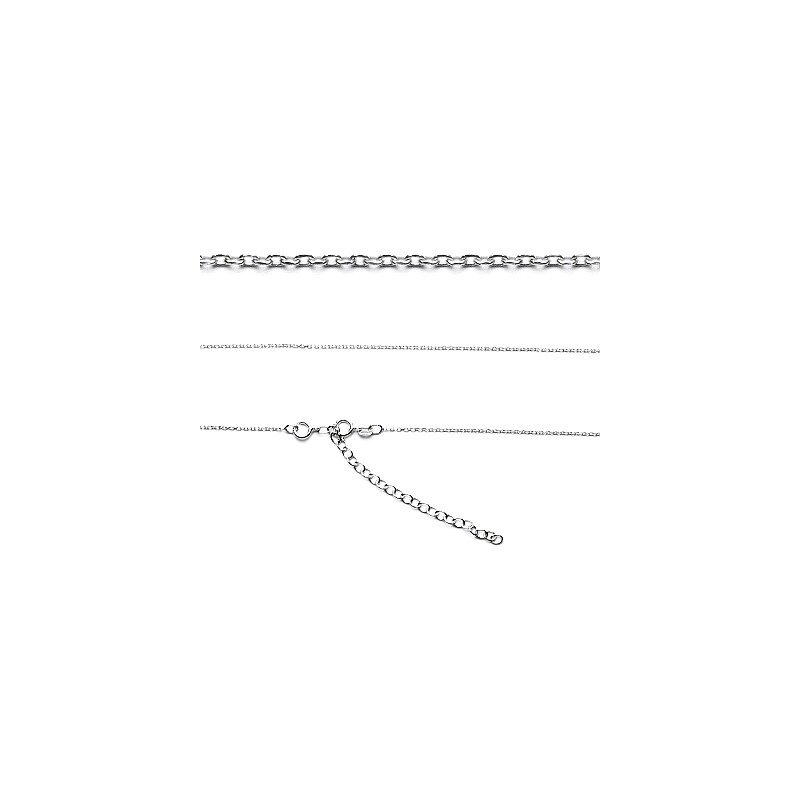 Stříbrný řetízek s adjustou, 38 cm+7 cm 36601147