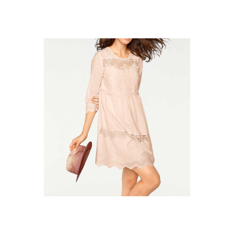 Pudrové krajkové šaty, Linea Tesini