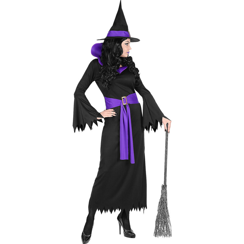 Čarodějnický kostým fialovočerný