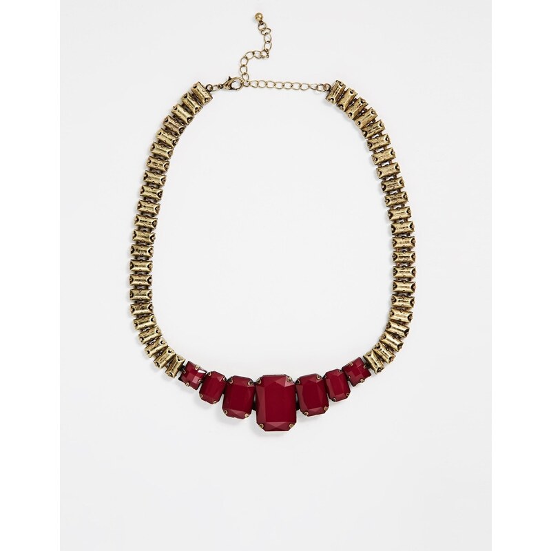 ASOS Faceted Bead Collar Necklace - Red