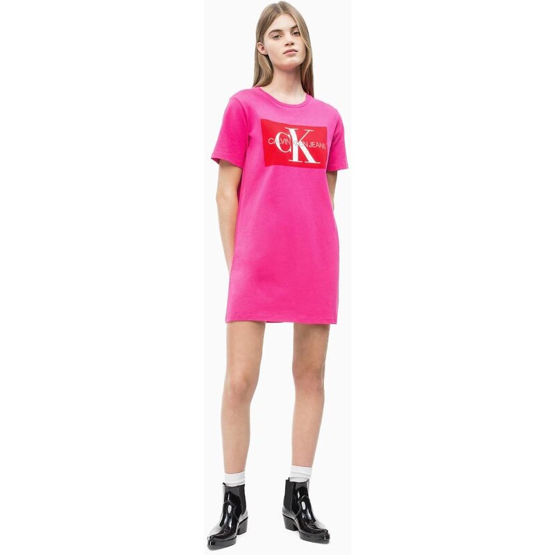 Calvin Klein dámské růžové šaty Iconic - GLAMI.cz