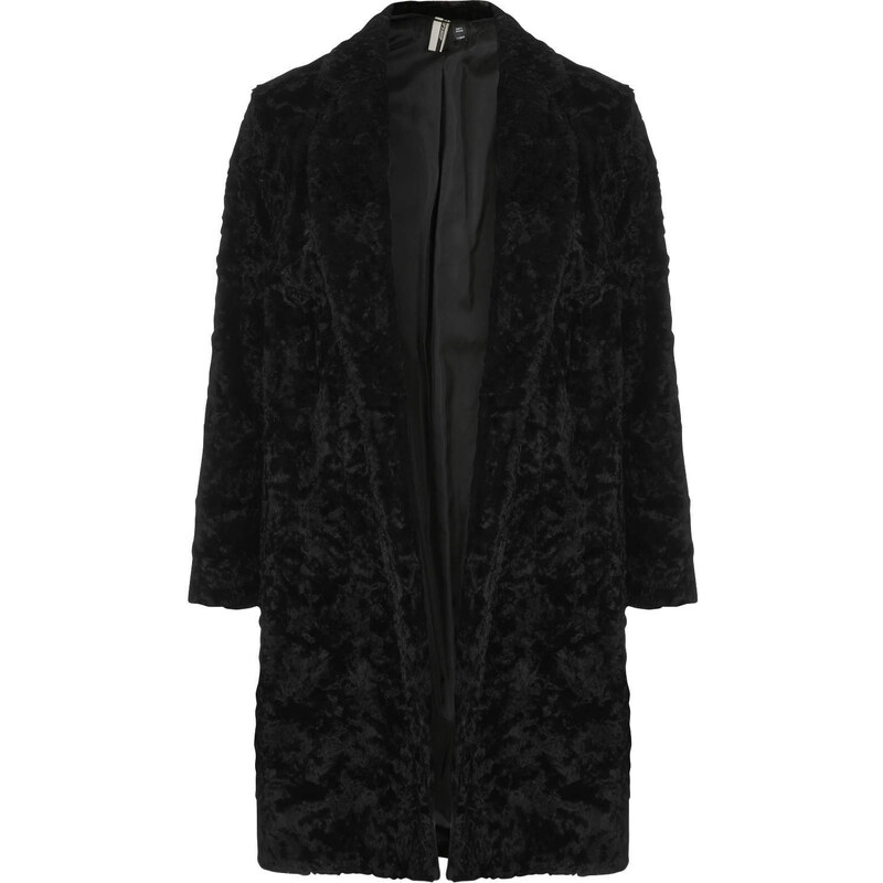 Topshop Crushed Faux Fur Throw On Coat