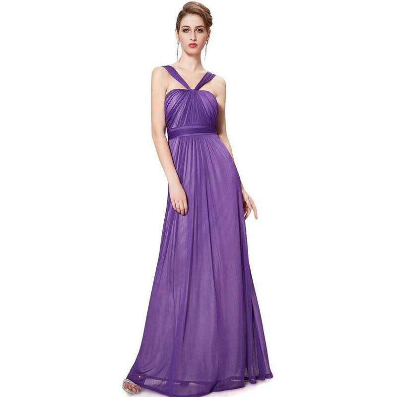 Ever-Pretty plesové šaty Bohém, fialové Velikost: L