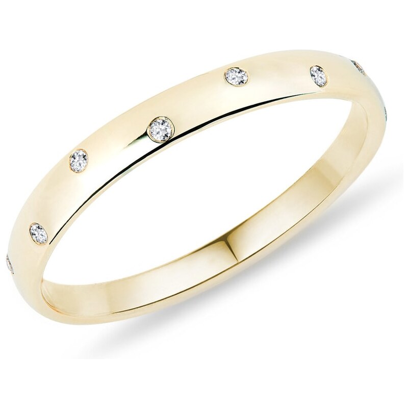 Prsten ze žlutého zlata s diamanty KLENOTA je2332