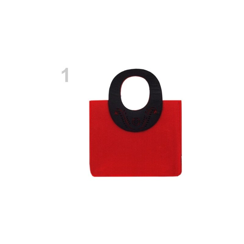 Filcová kabelka 30x35 cm (1 ks) - 1 červená jahoda Stoklasa
