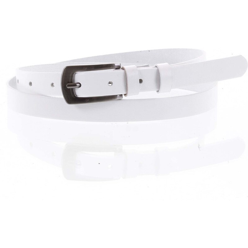 Penny Belts Dámský kožený opasek bílý - PB Shan 95 bílá