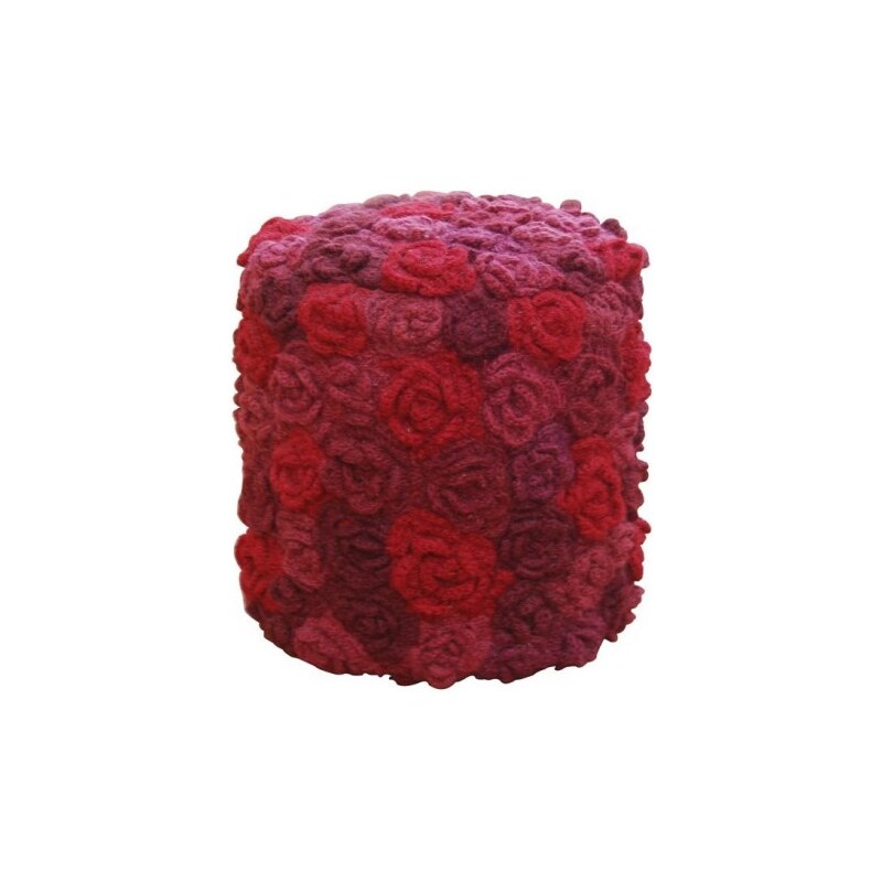 Sharda, India Taburet Flowers round Red Wine H30x35