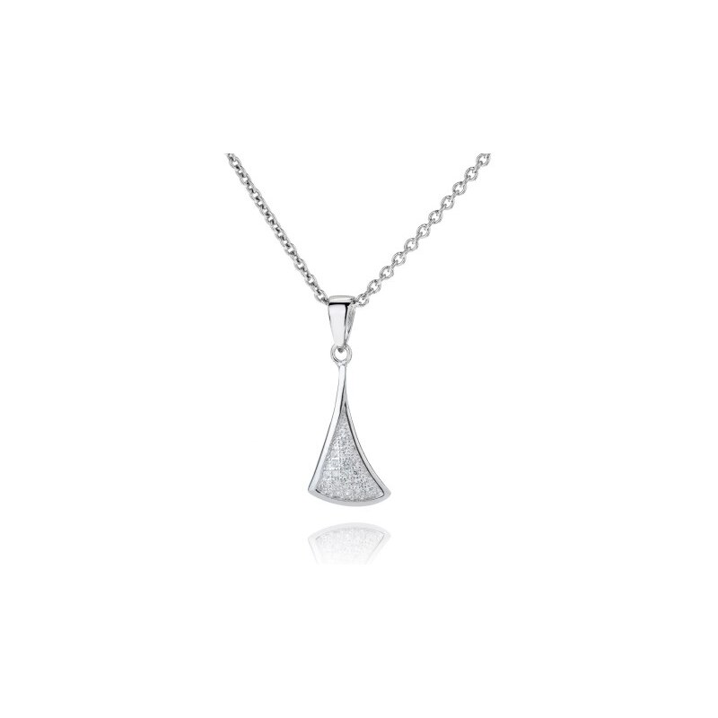 Meucci Stylový stříbrný náhrdelník s desítkami zirkonů