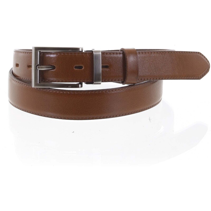 Penny Belts Pánský kožený opasek oblekový hnědý - PB Labim 115