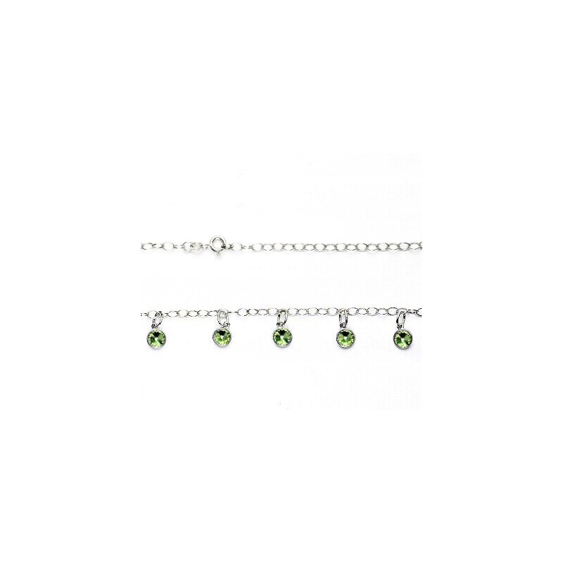 Stříbrný náhrdelník, Swarovski krystaly peridot, NH 1336 36894270