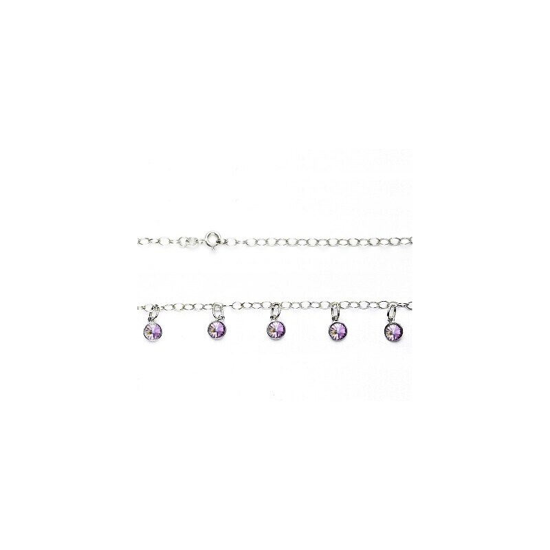 Stříbrný náhrdelník, Swarovski krystaly vitrail light, 36894271